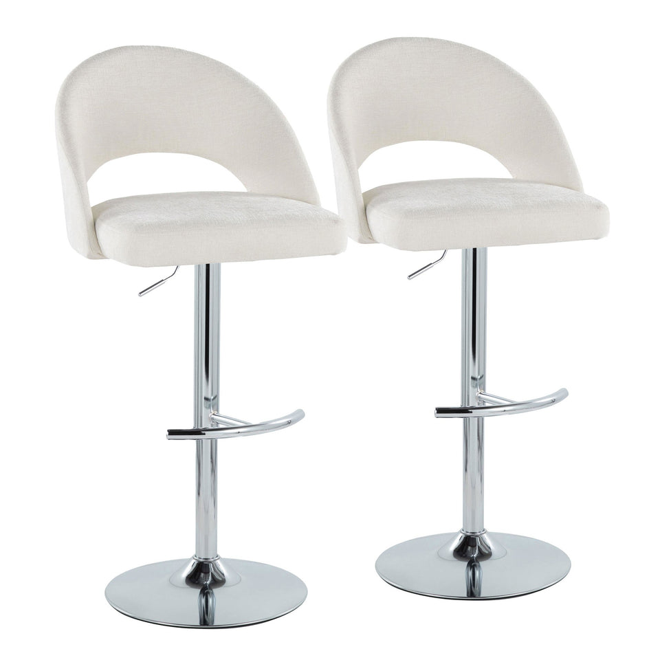 Renee Upholstered Adjustable Barstool - Set of 2