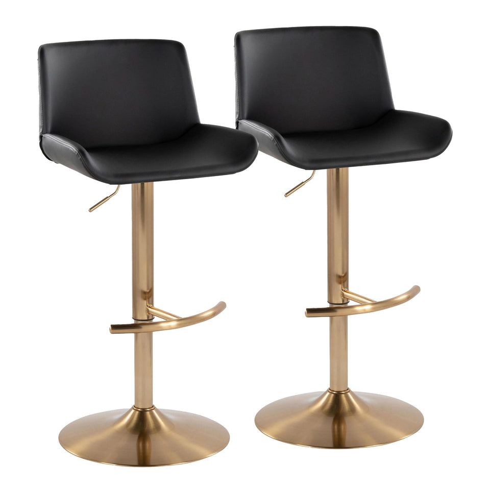 Santi Upholstered Adjustable Barstool - Set of 2