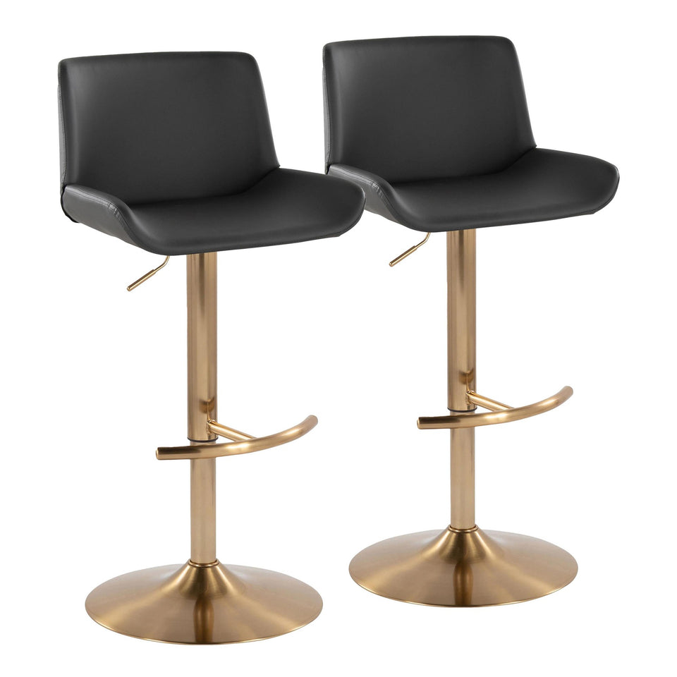 Santi Upholstered Adjustable Barstool - Set of 2