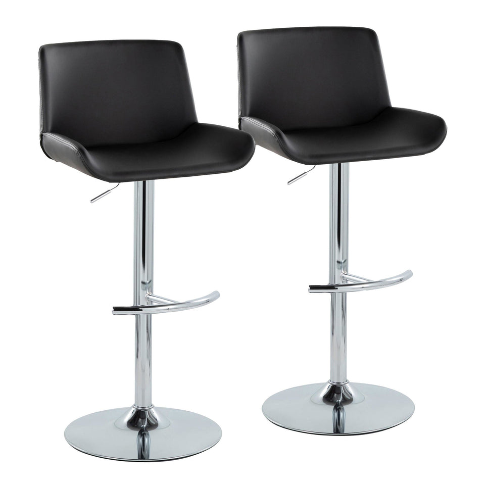 Santi Upholstered Adjustable Barstool - Set of 2