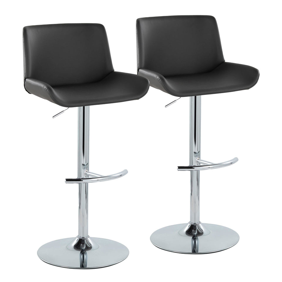 Santi Upholstered Adjustable Barstool - Set of 2