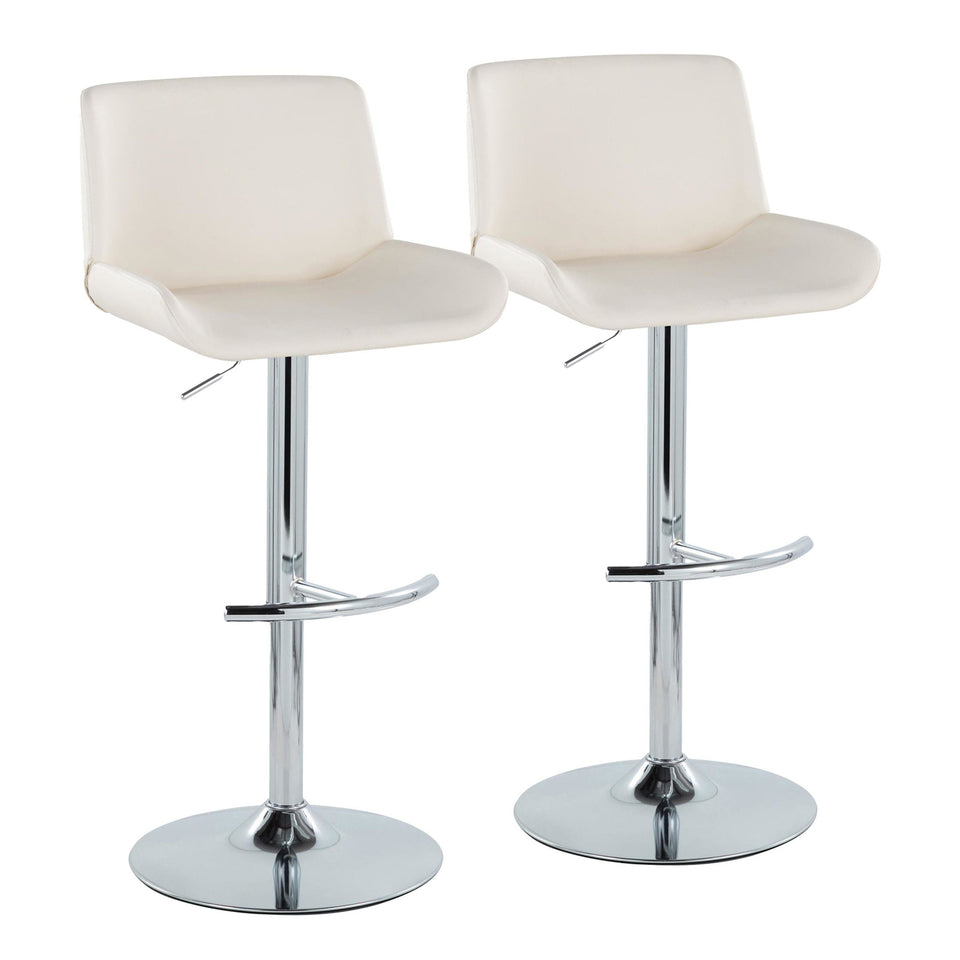 Santi Upholstered Adjustable Barstool - Set of 2