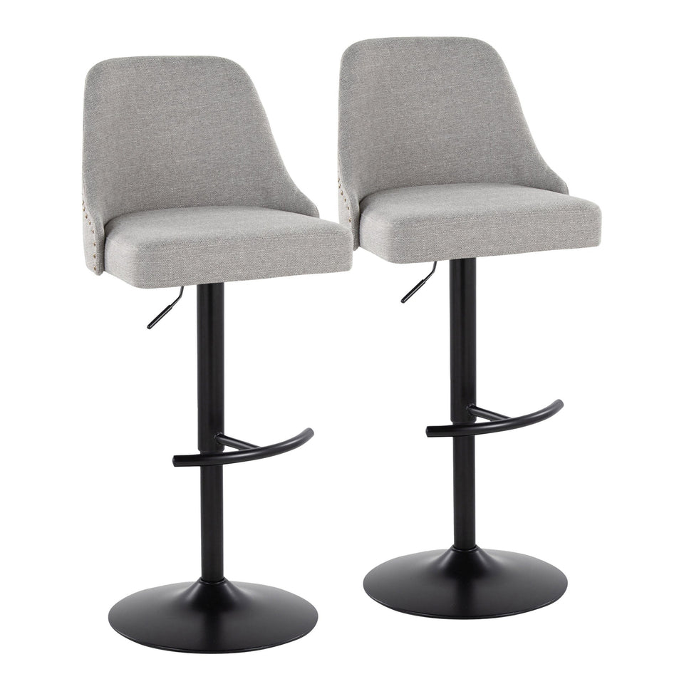 Studded Marcel Adjustable Barstool - Set of 2