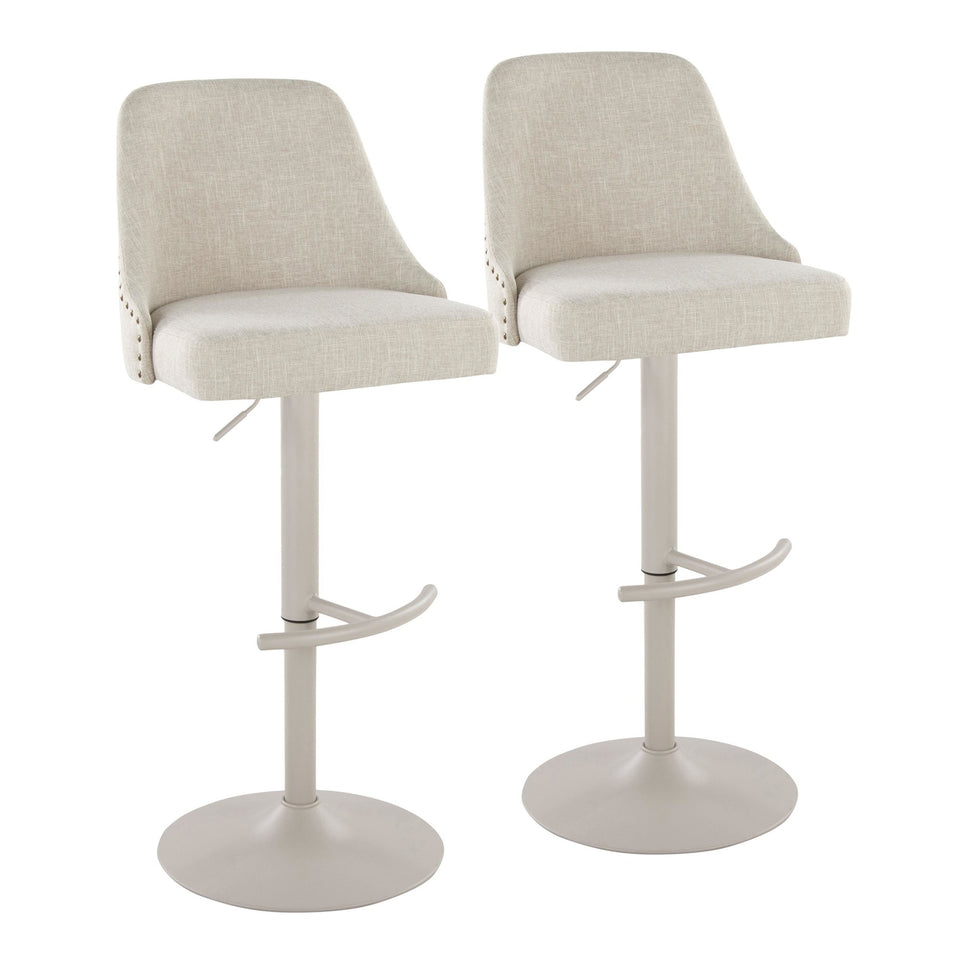 Studded Marcel Adjustable Barstool - Set of 2