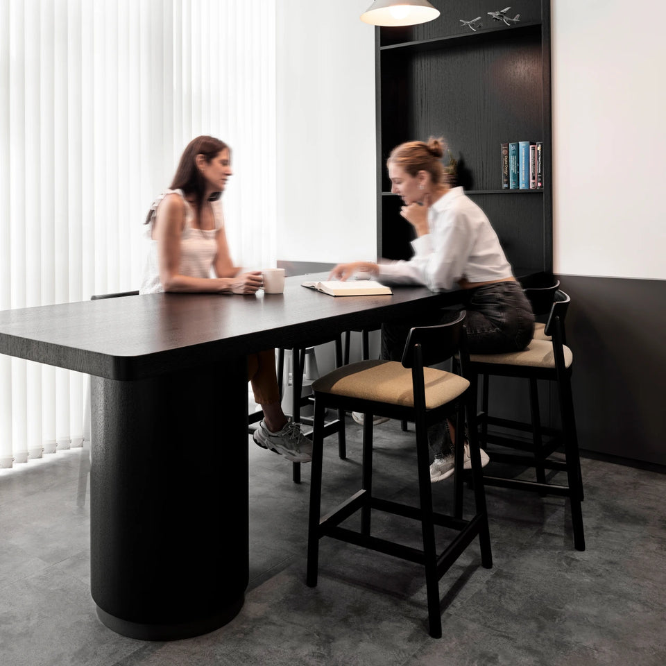 Mika Barstool With Backrest And Upholstered Seat