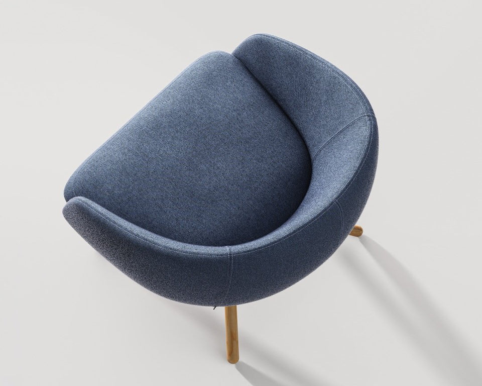 Bonny Swivel Lounge Chair With Wood Dowel Legs