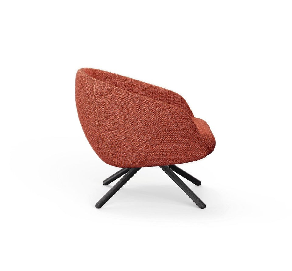 Bonny Swivel Lounge Chair With Wood Dowel Legs