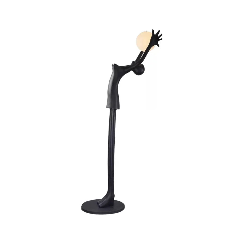 Ball Holding Sculpture Character Floor Lamp