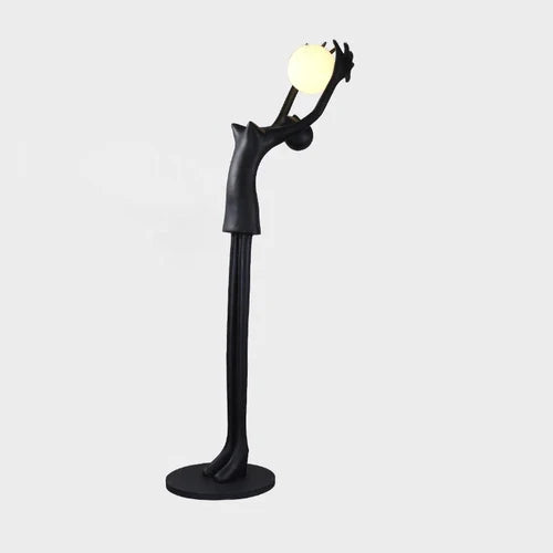 Ball Holding Sculpture Character Floor Lamp
