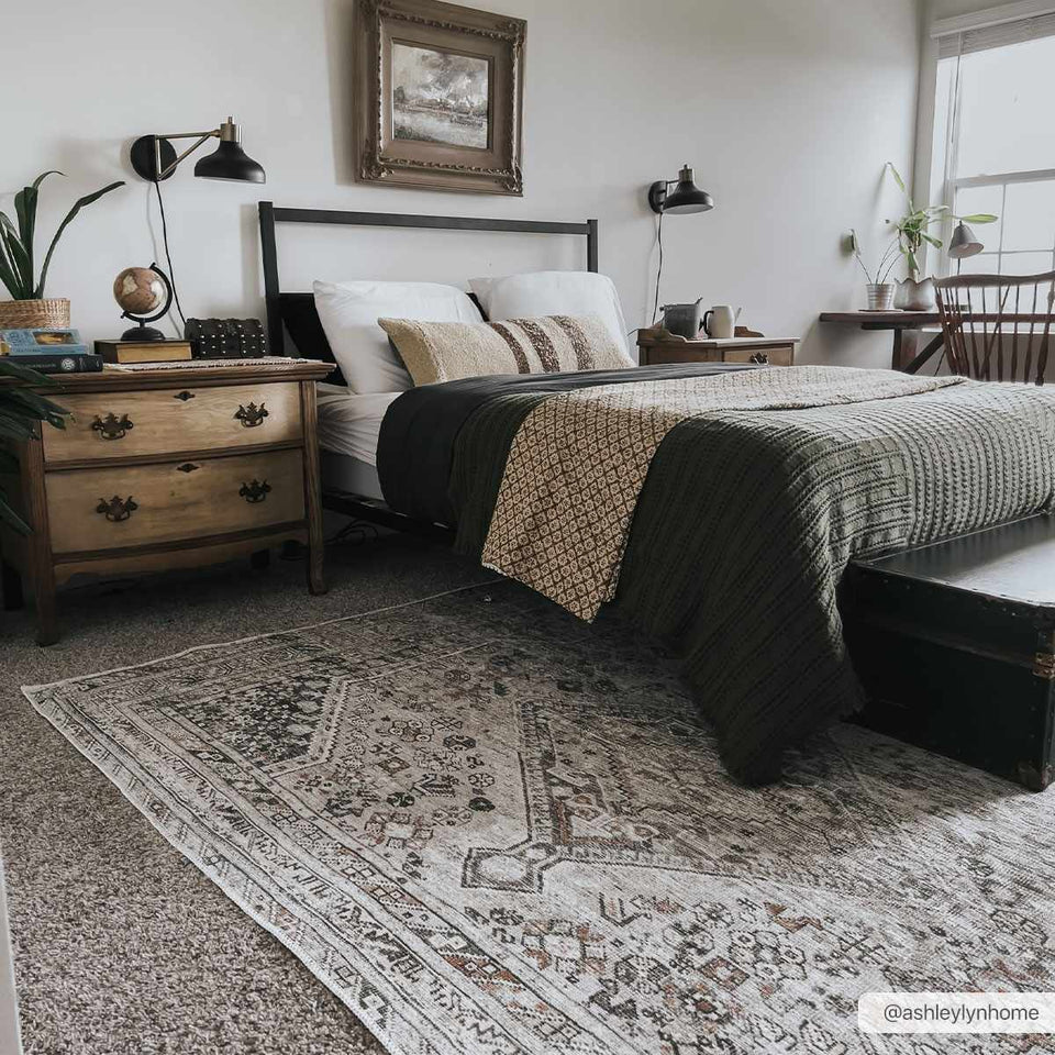 Barny Beige Flat Pile Washable Rug