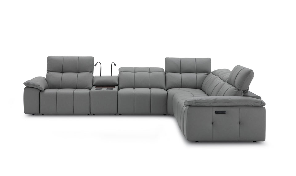 Beaumont Dark Gray Leather Sectional
