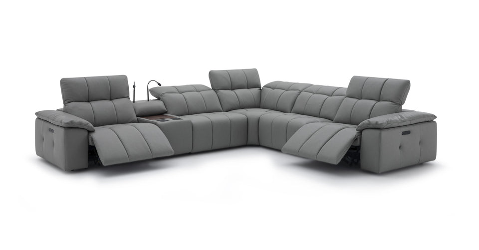 Beaumont Dark Gray Leather Sectional
