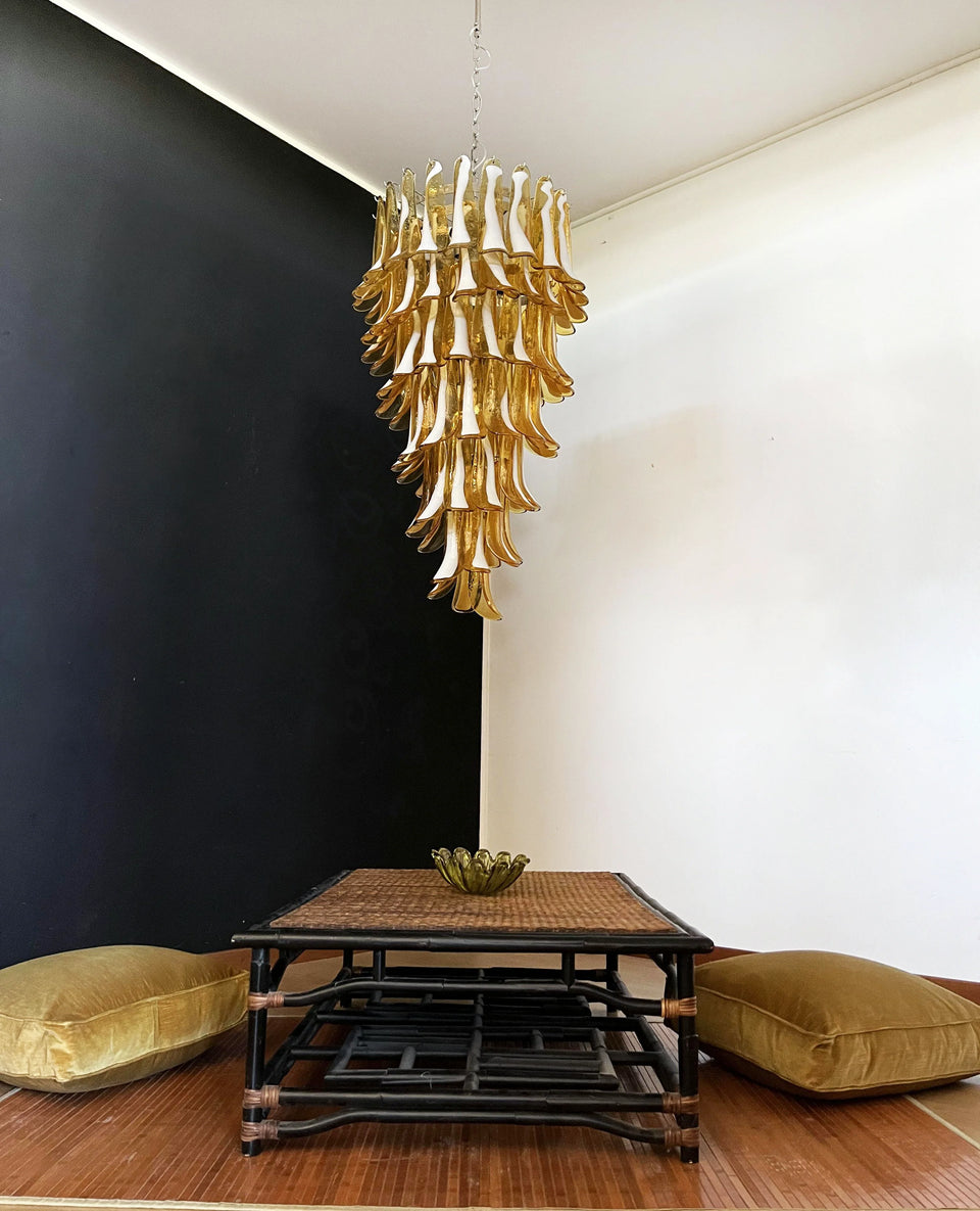 Petals Spiral Murano Amber Chandelier