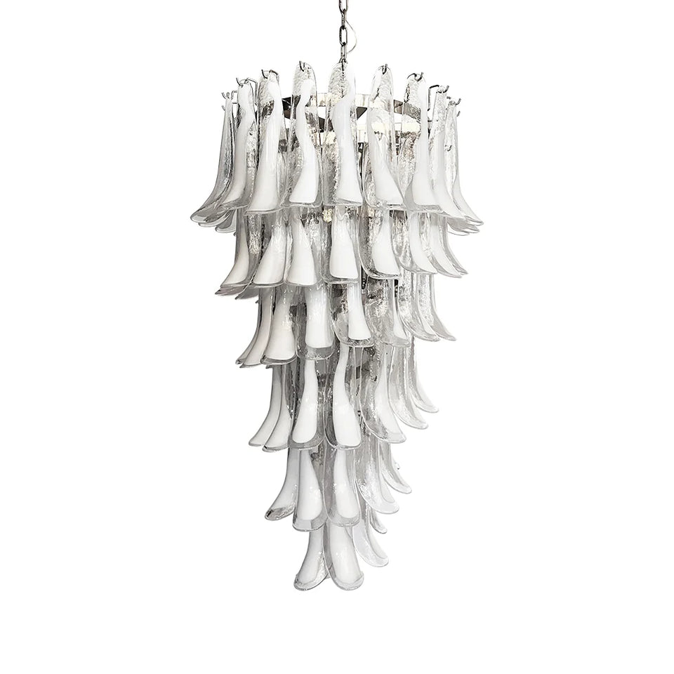 Petals Spiral Murano Transparent Chandelier