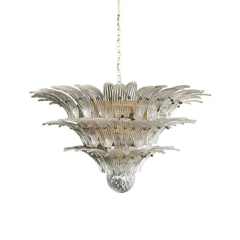 Beautifully Murano Palmette Transparent Chandelier