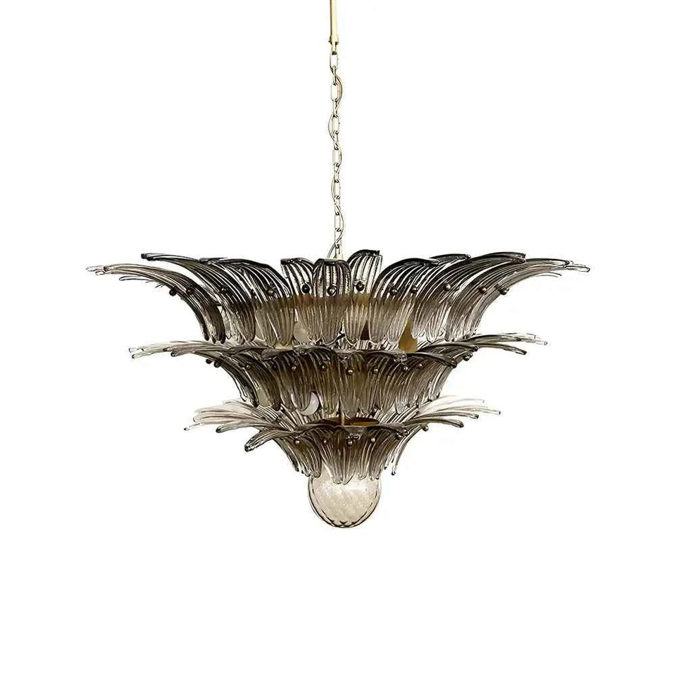 Beautifully Murano Palmette Smoked Chandelier
