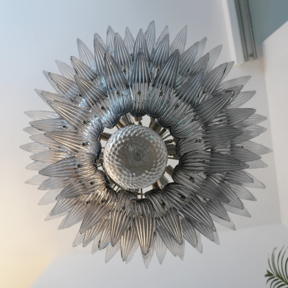 Beautifully Murano Palmette Smoked Chandelier