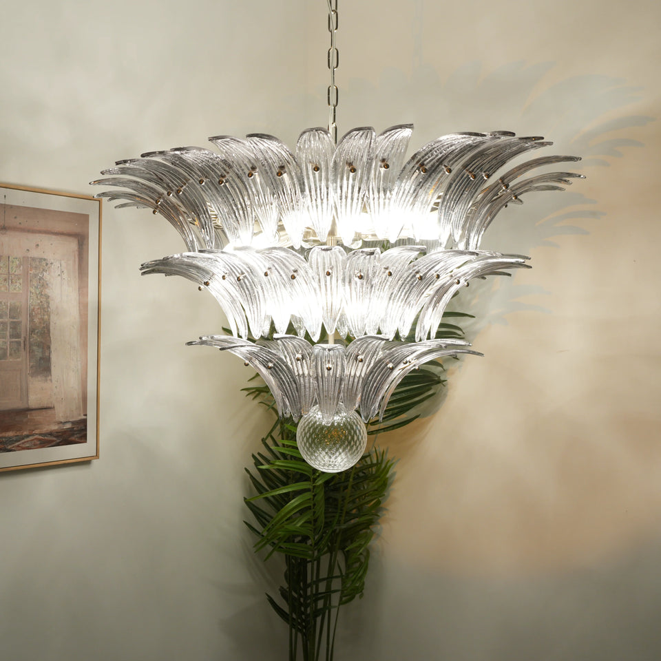 Beautifully Murano Palmette Smoked Chandelier