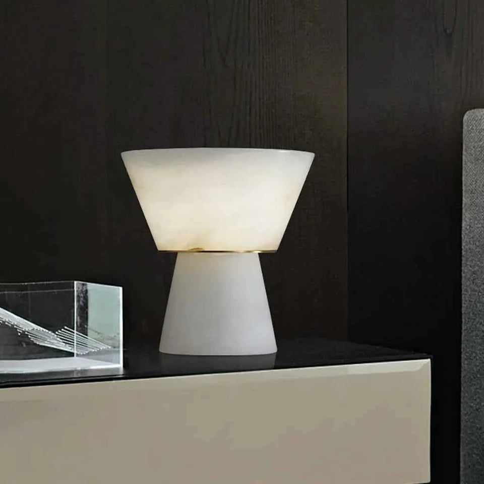 Conical Beta Alabaster Table Lamp