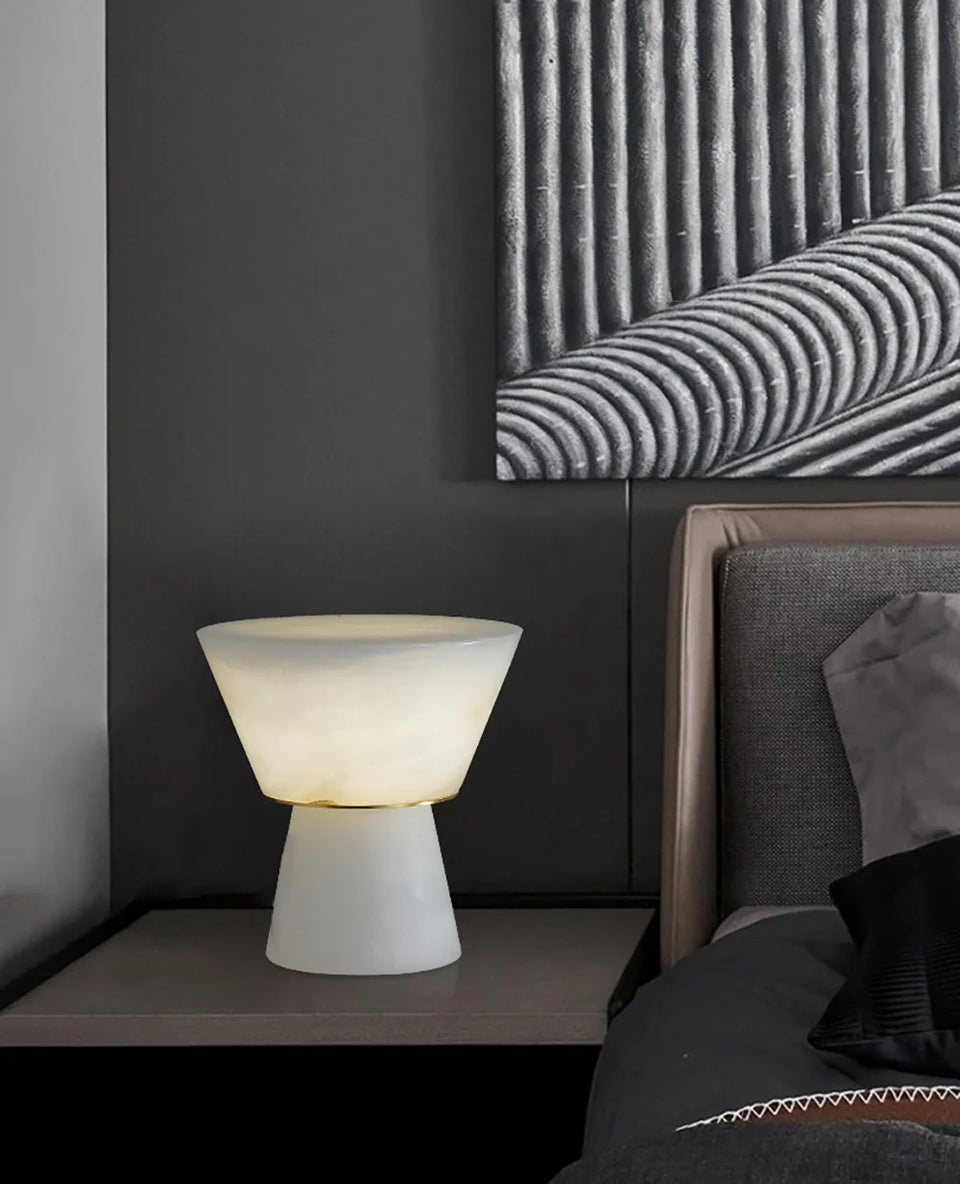 Conical Beta Alabaster Table Lamp