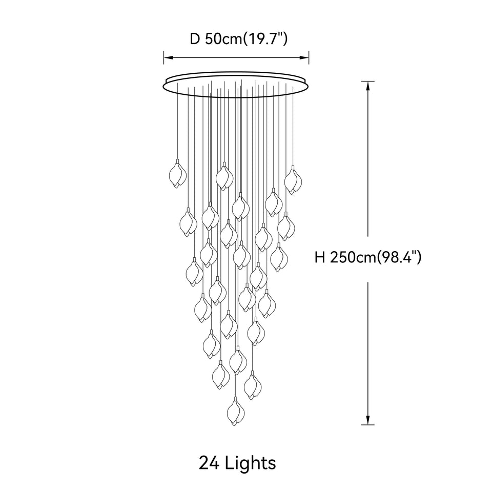 Bloom Porcelain Petals Pendant Light