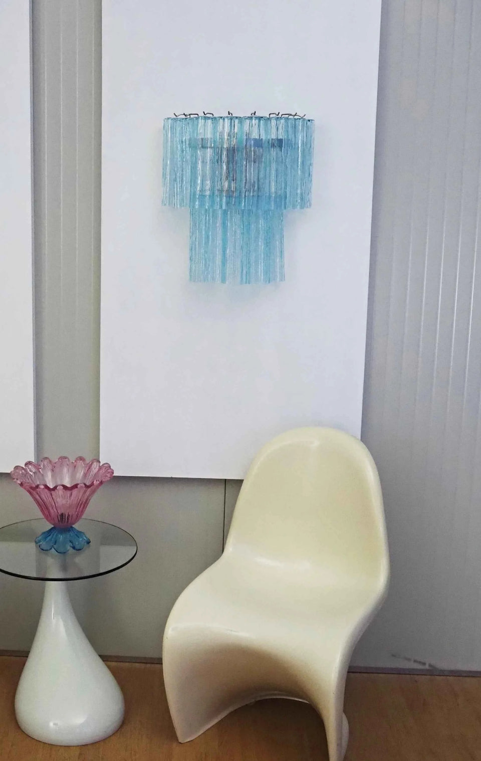 Star Shaped Blue Textured Glass Wall Lamp