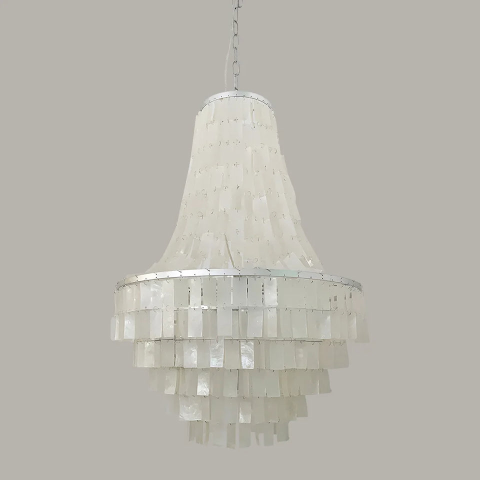 Boho Tiered Capiz Chandelier