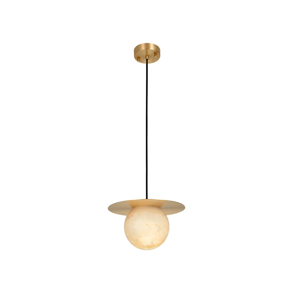Saturn Round Alabaster Pendant Light