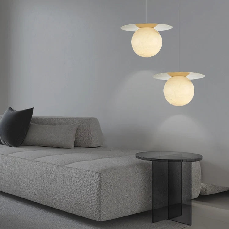 Saturn Round Alabaster Pendant Light