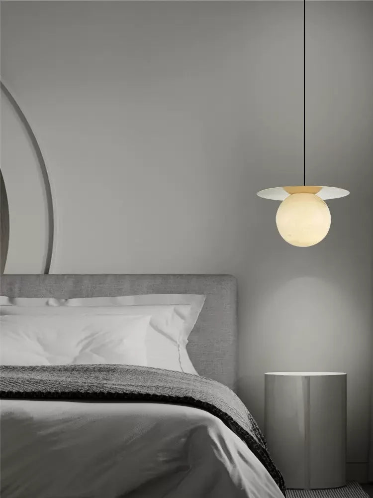 Saturn Round Alabaster Pendant Light