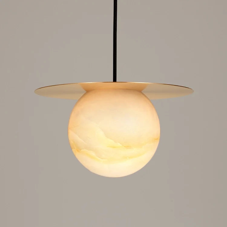 Saturn Round Alabaster Pendant Light
