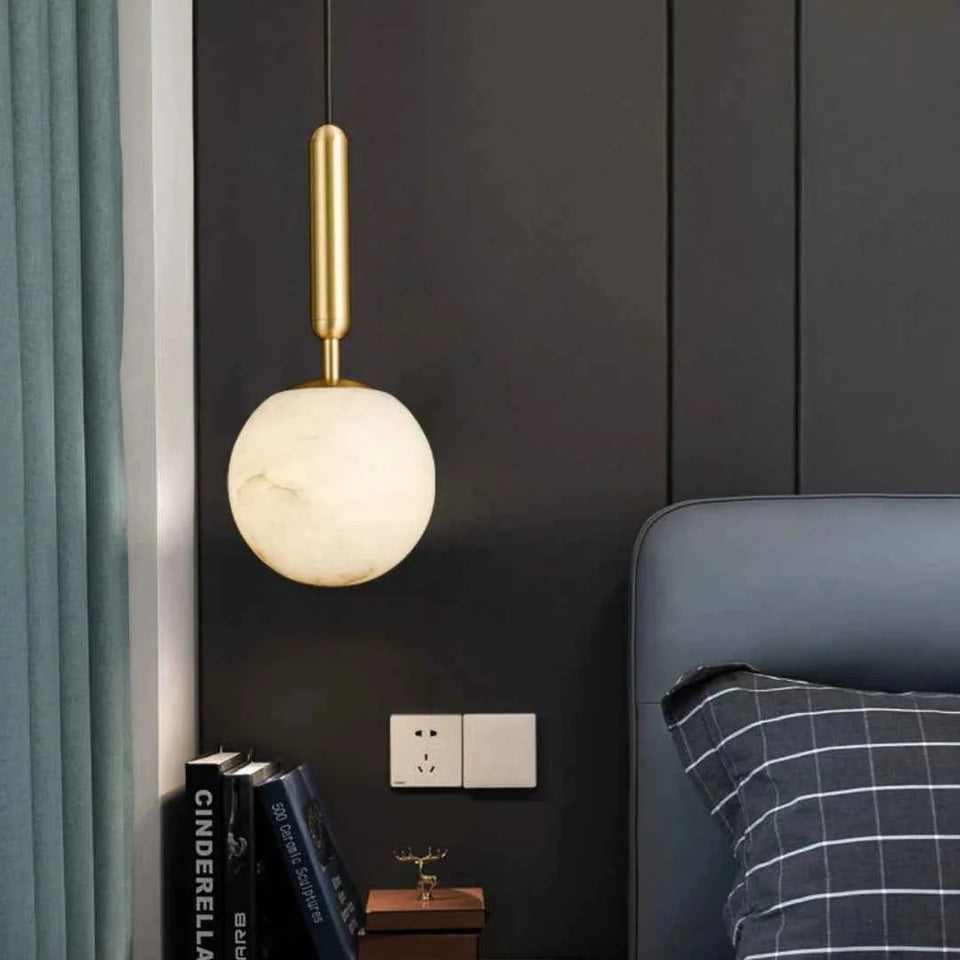 Bosso Brass Alabaster Pendant Lamp