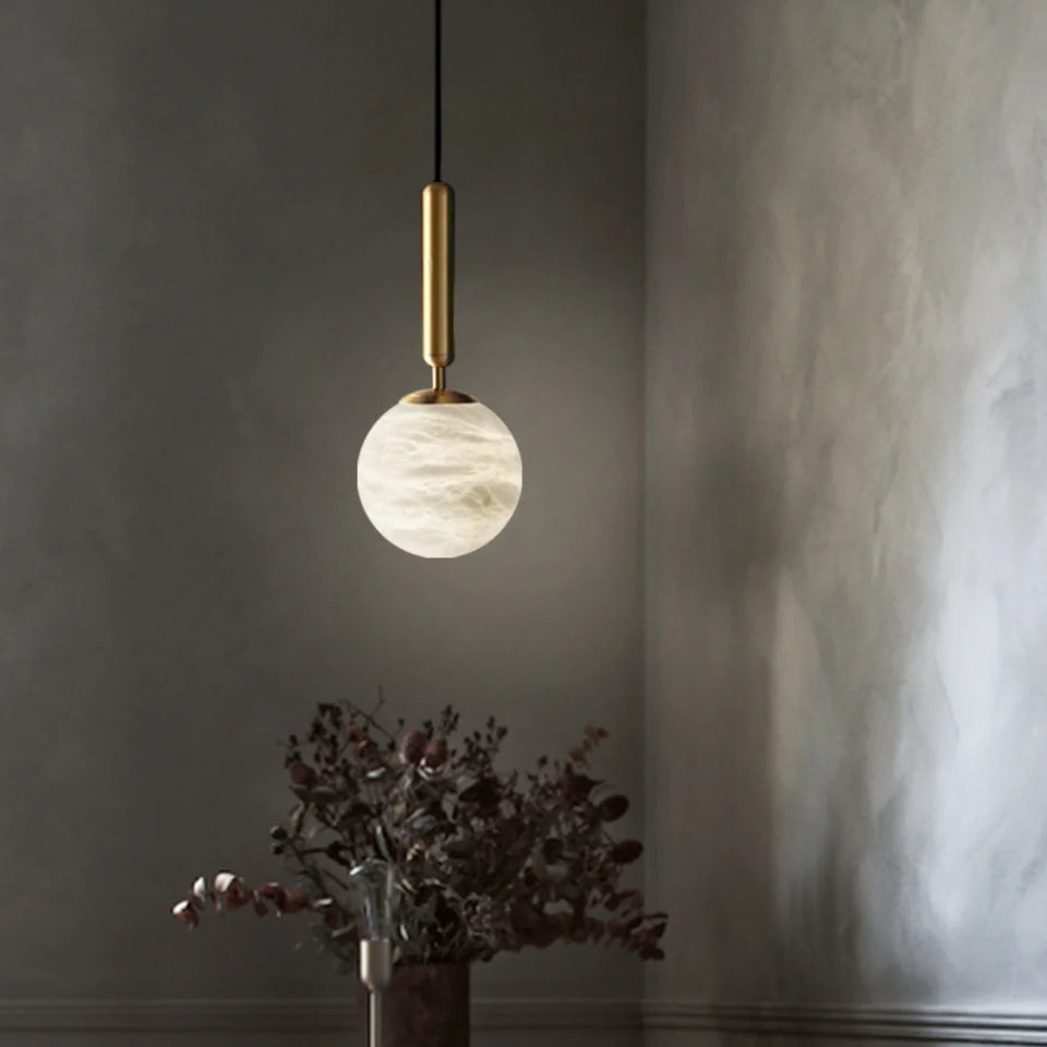 Bosso Brass Alabaster Pendant Lamp