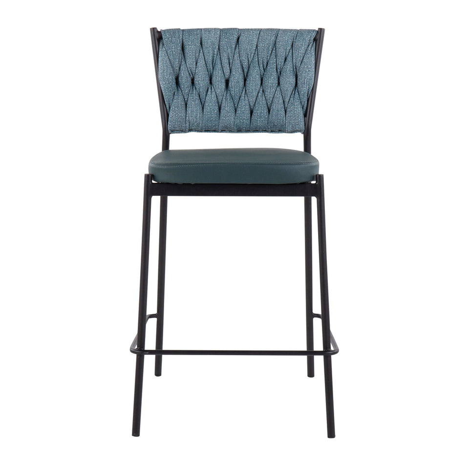 Braided Tania 24" Fixed-Height Counter Stool - Set of 2