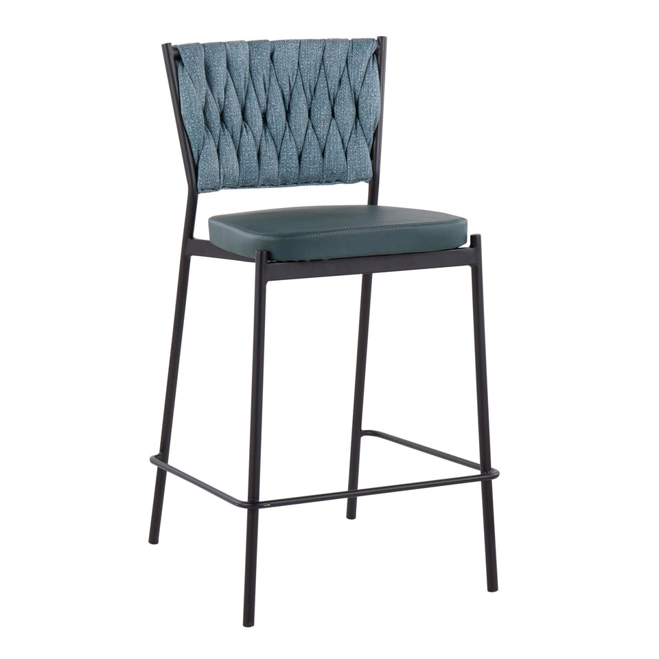 Braided Tania 24" Fixed-Height Counter Stool - Set of 2