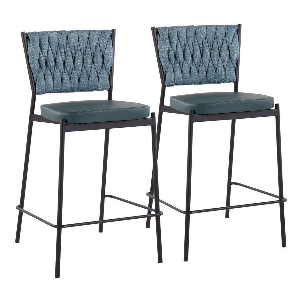 Braided Tania 24" Fixed-Height Counter Stool - Set of 2