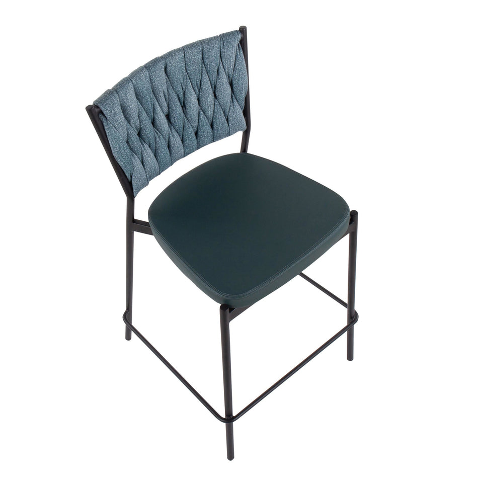 Braided Tania 24" Fixed-Height Counter Stool - Set of 2