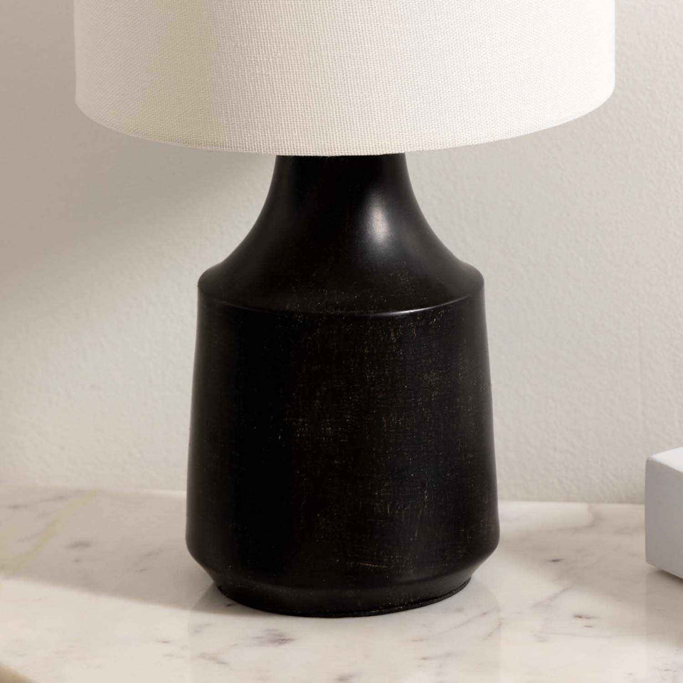 Canayan Black and Natural Resin Table Lamp