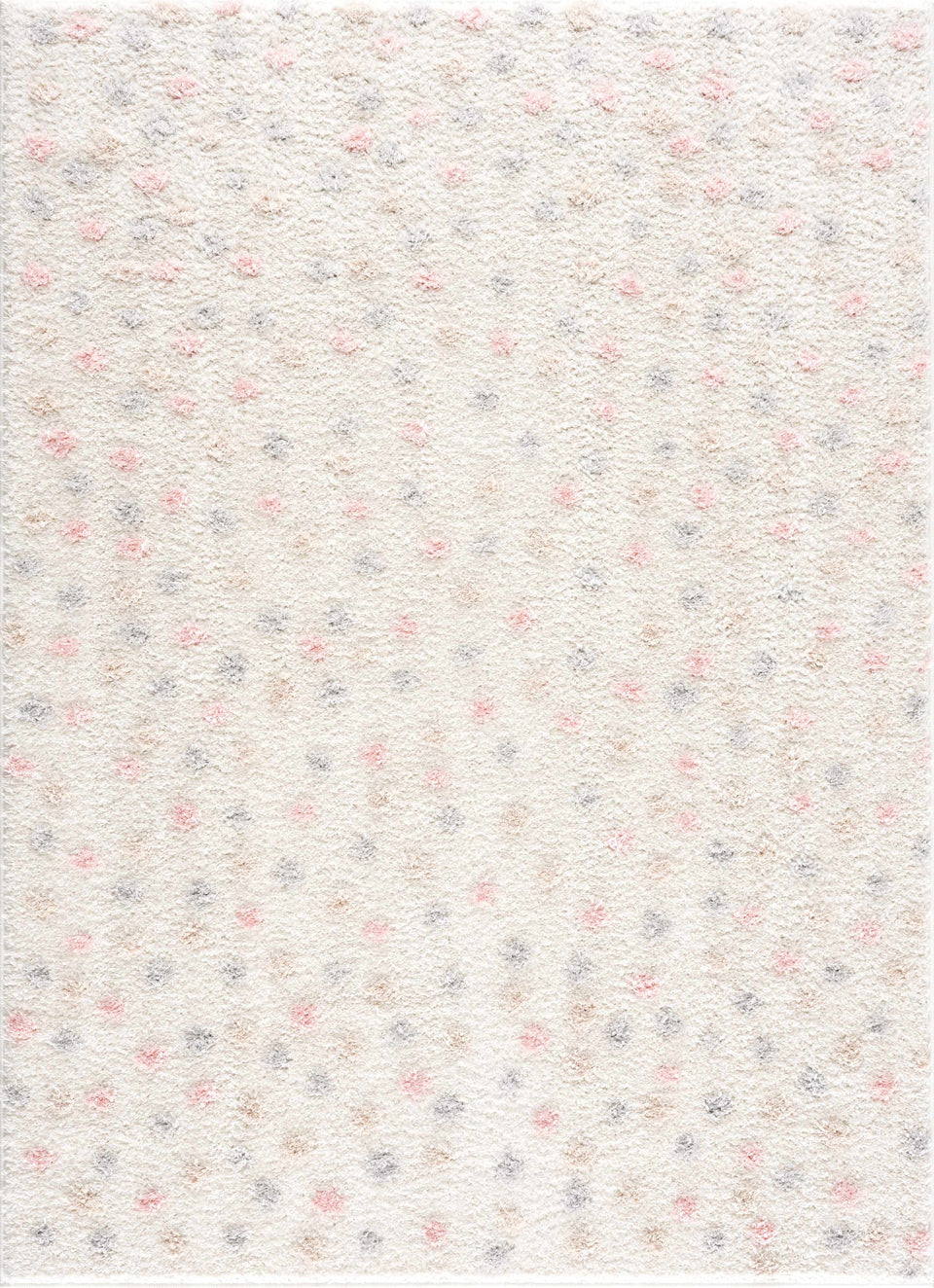 Cansu Pink & Cream Dotted Area Rug