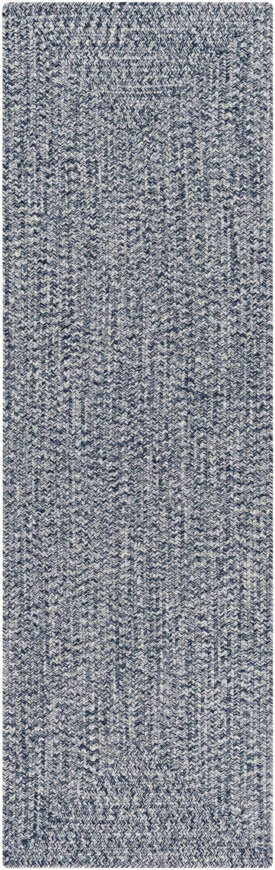 Blue Braided Faux Jute Outdoor Rug