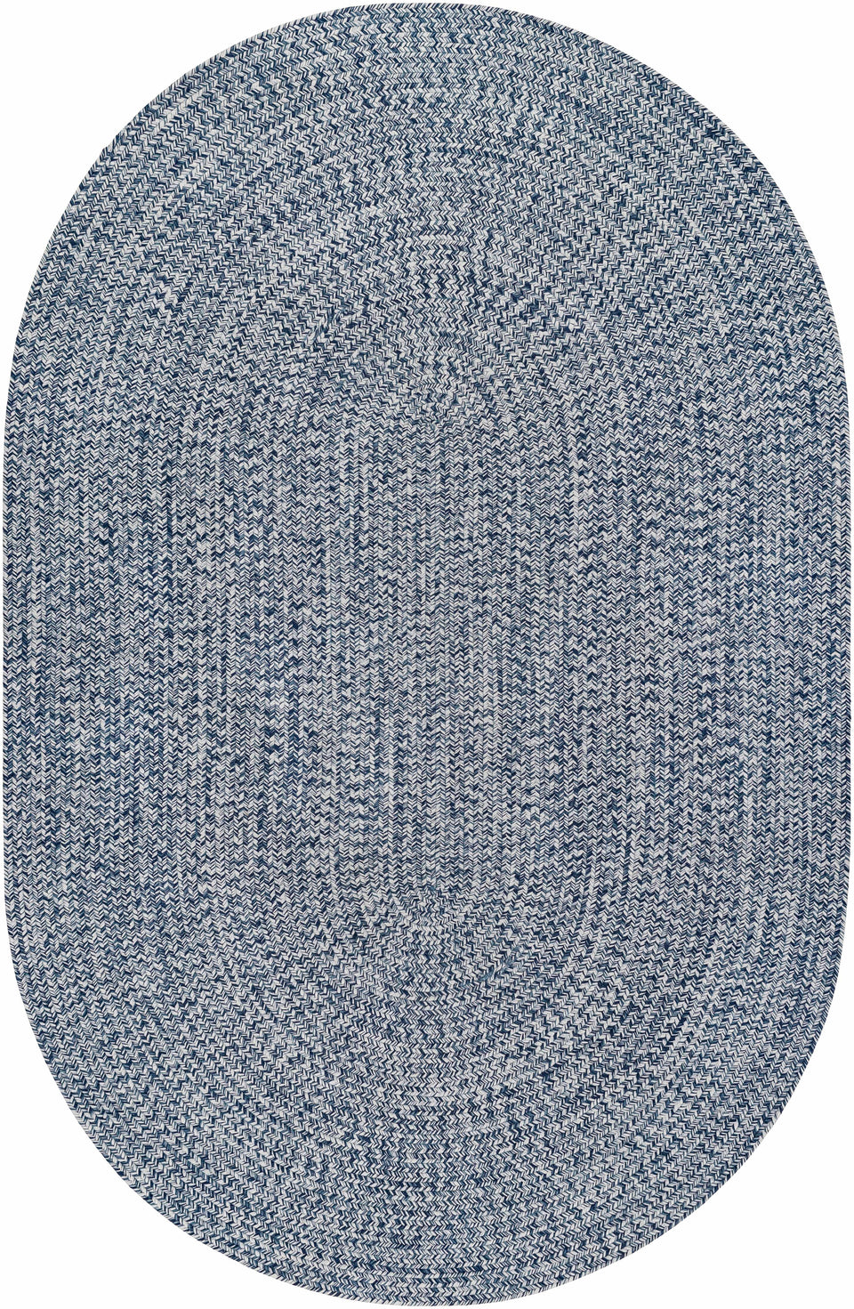 Blue Braided Faux Jute Outdoor Rug