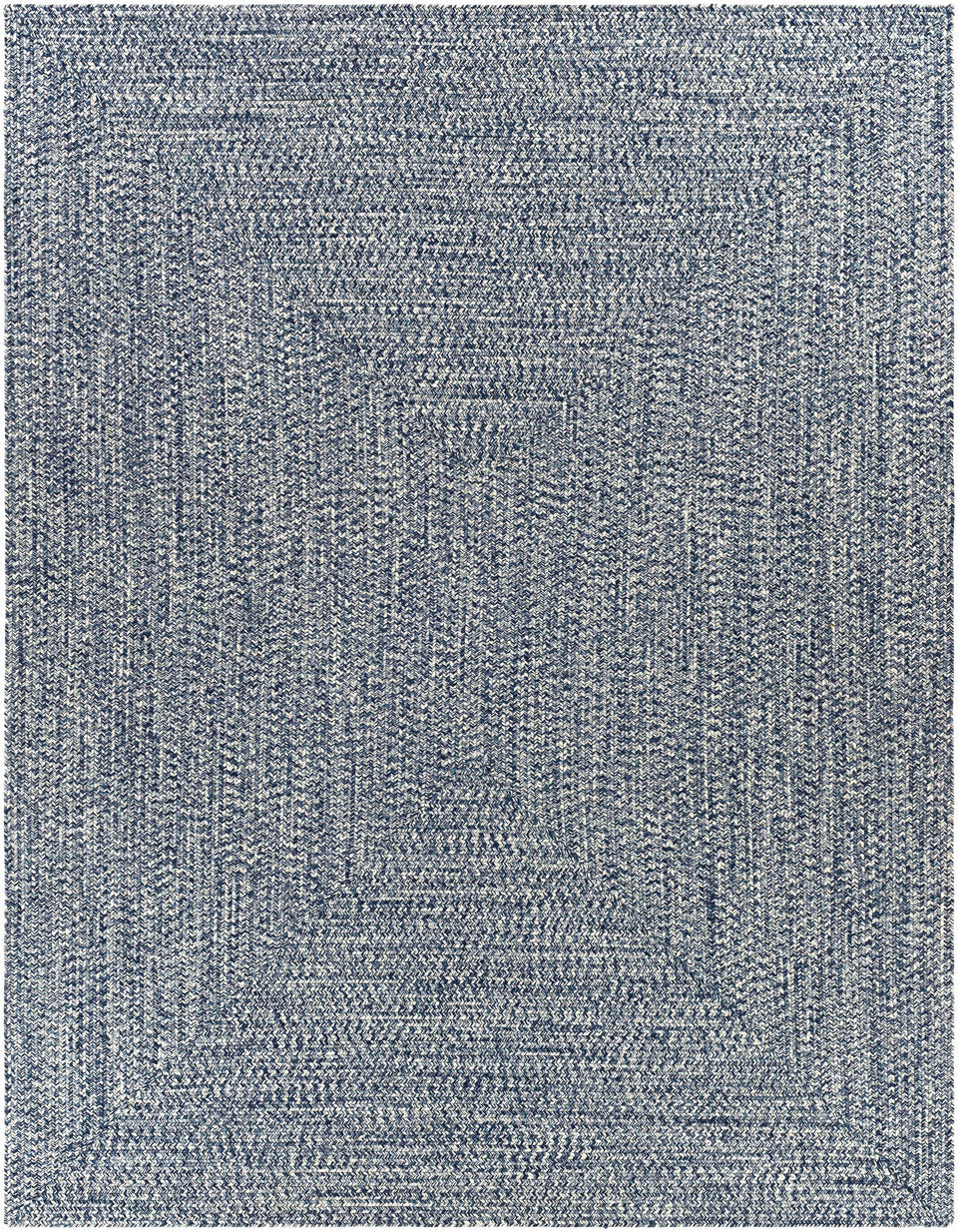 Blue Braided Faux Jute Outdoor Rug
