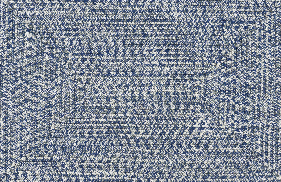 Blue Braided Faux Jute Outdoor Rug