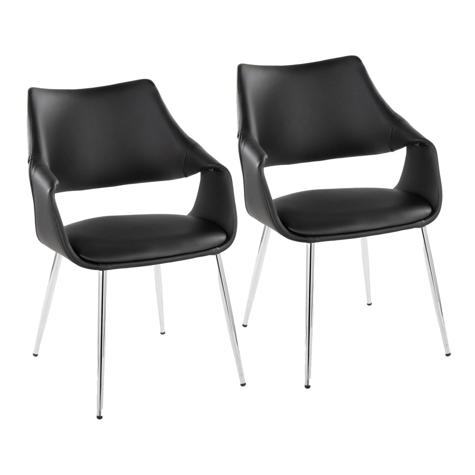 Curvo High Back Upholstered Chair - Set of 2