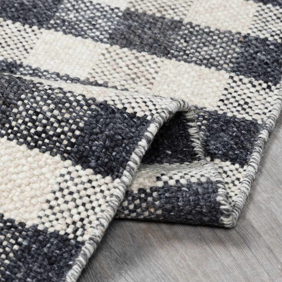 Chilliwack Gray Plaid Wool Rug
