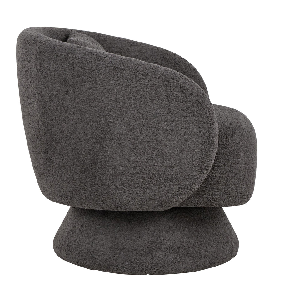 Zara Upholstered Swivel Accent Chair with Pillow