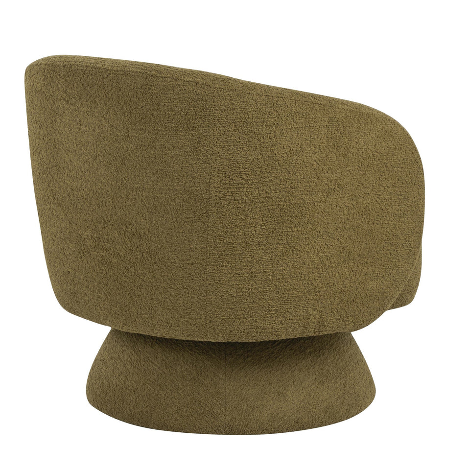 Zara Upholstered Swivel Accent Chair with Pillow