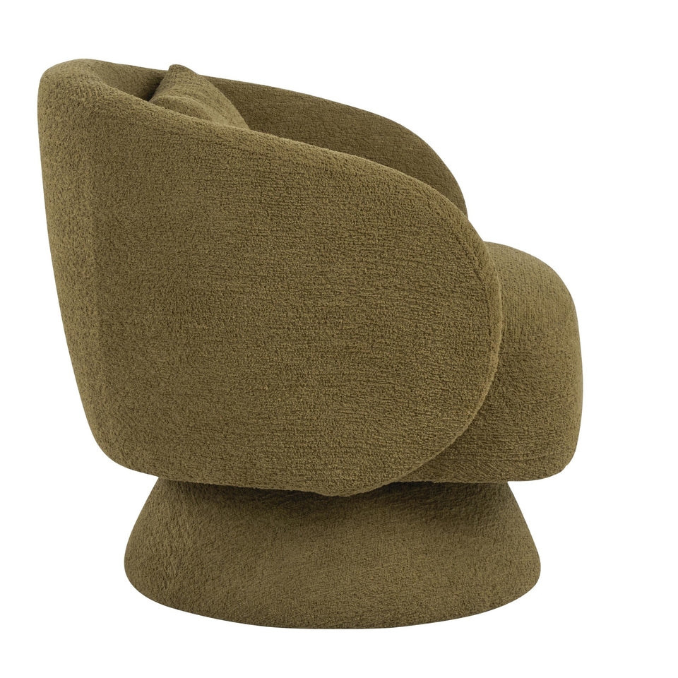 Zara Upholstered Swivel Accent Chair with Pillow