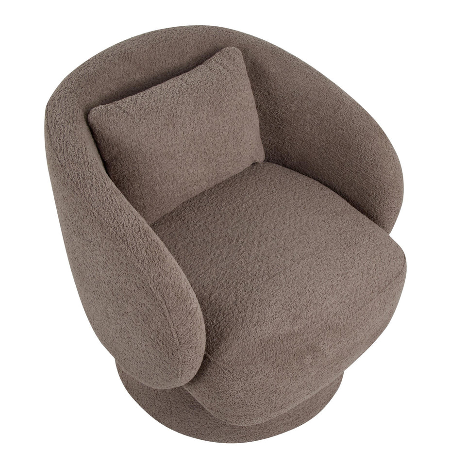 Zara Upholstered Swivel Accent Chair with Pillow