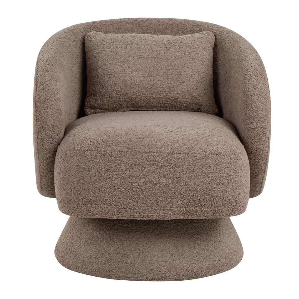 Zara Upholstered Swivel Accent Chair with Pillow